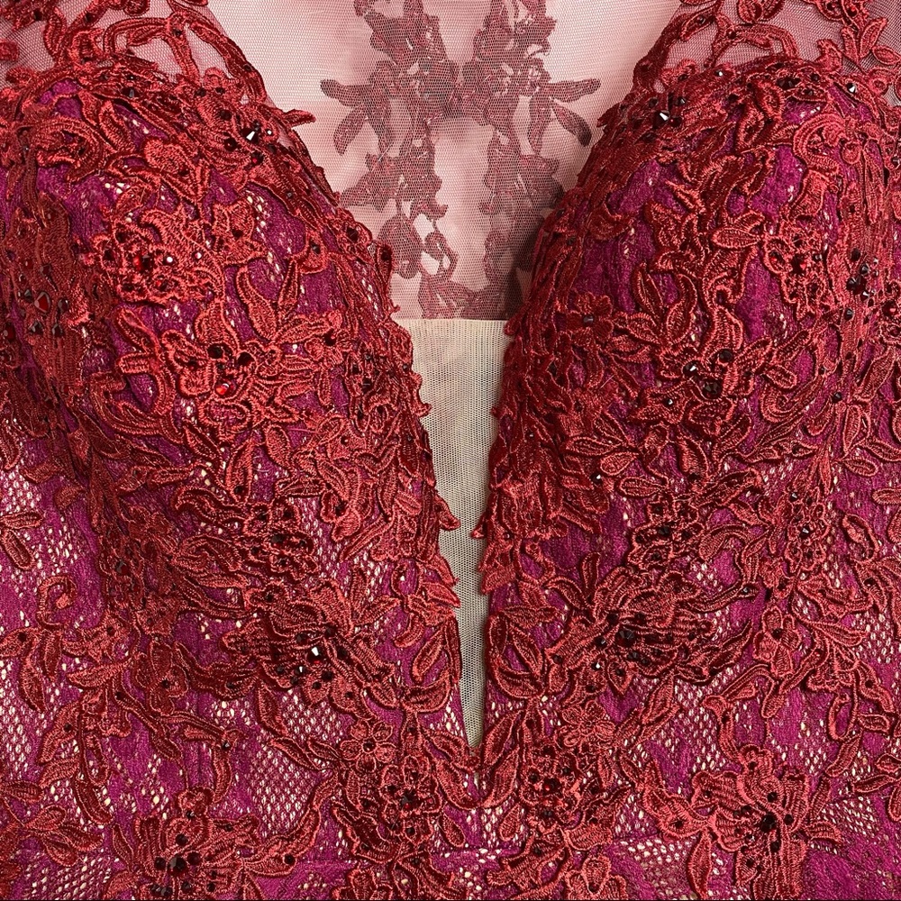 Envious Couture Prom by Karishma Beaded Lace Illusion Dress - Picture 6 of 15